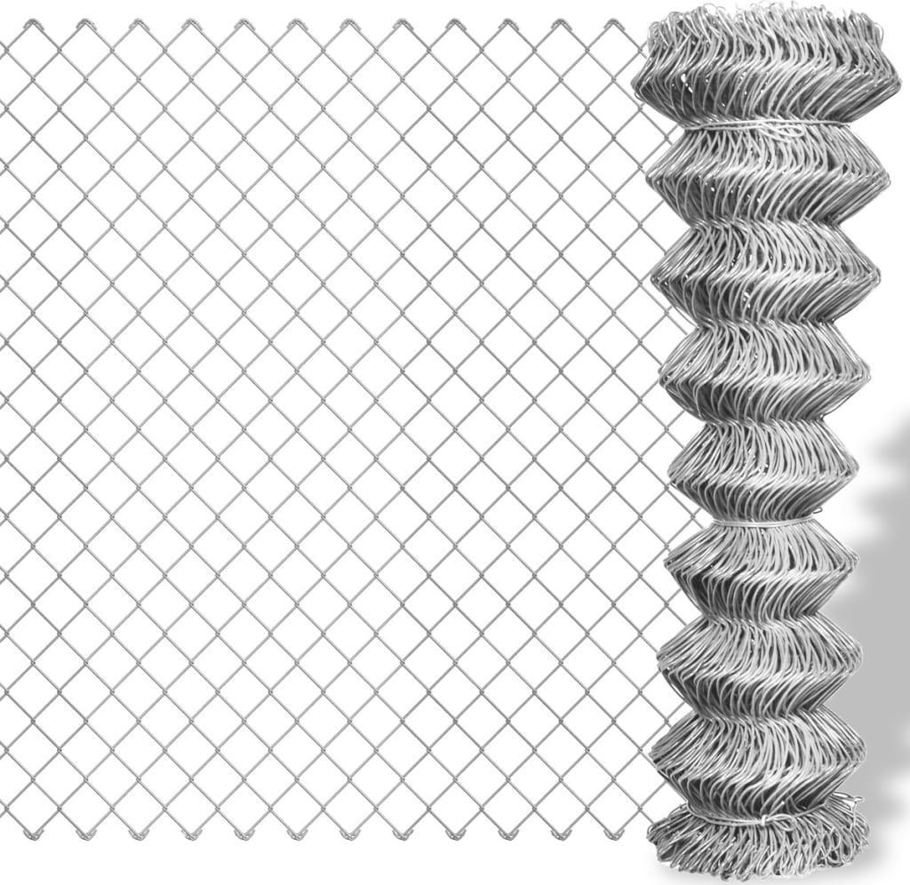 vidaXL vidaXL Siatka ogrodzeniowa z galwanizowanej stali, 15x1 m, srebrna