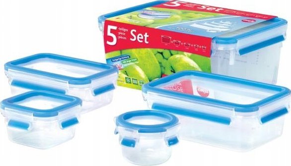 Emsa Emsa Food Clip&Close 508568 5 pcs. Set transparent/blue