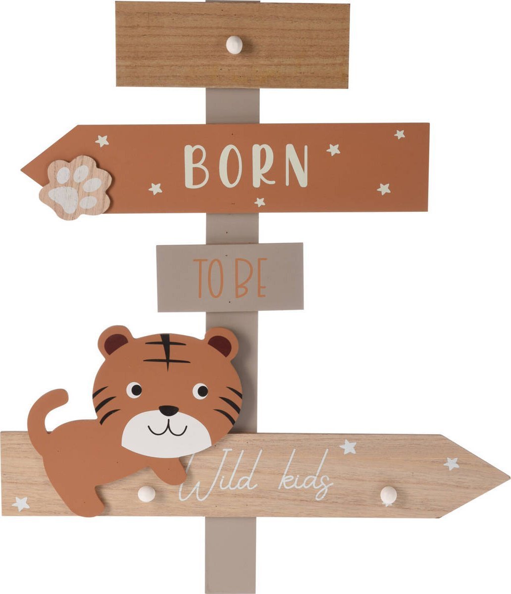 Home Styling Collection Wieszak na ubrania dla dzieci Zoo, 44 x 3,5 x 51,5 cm