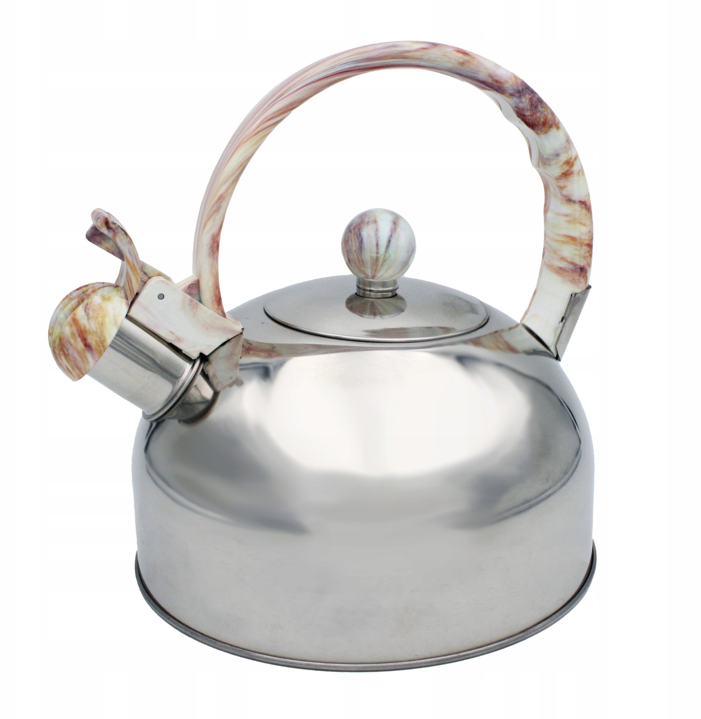 Czajnik stalowy z gwizdkiem tradycyjny indukcja 2.5L marmurowy uchwyt BRUNBESTE BB-2269