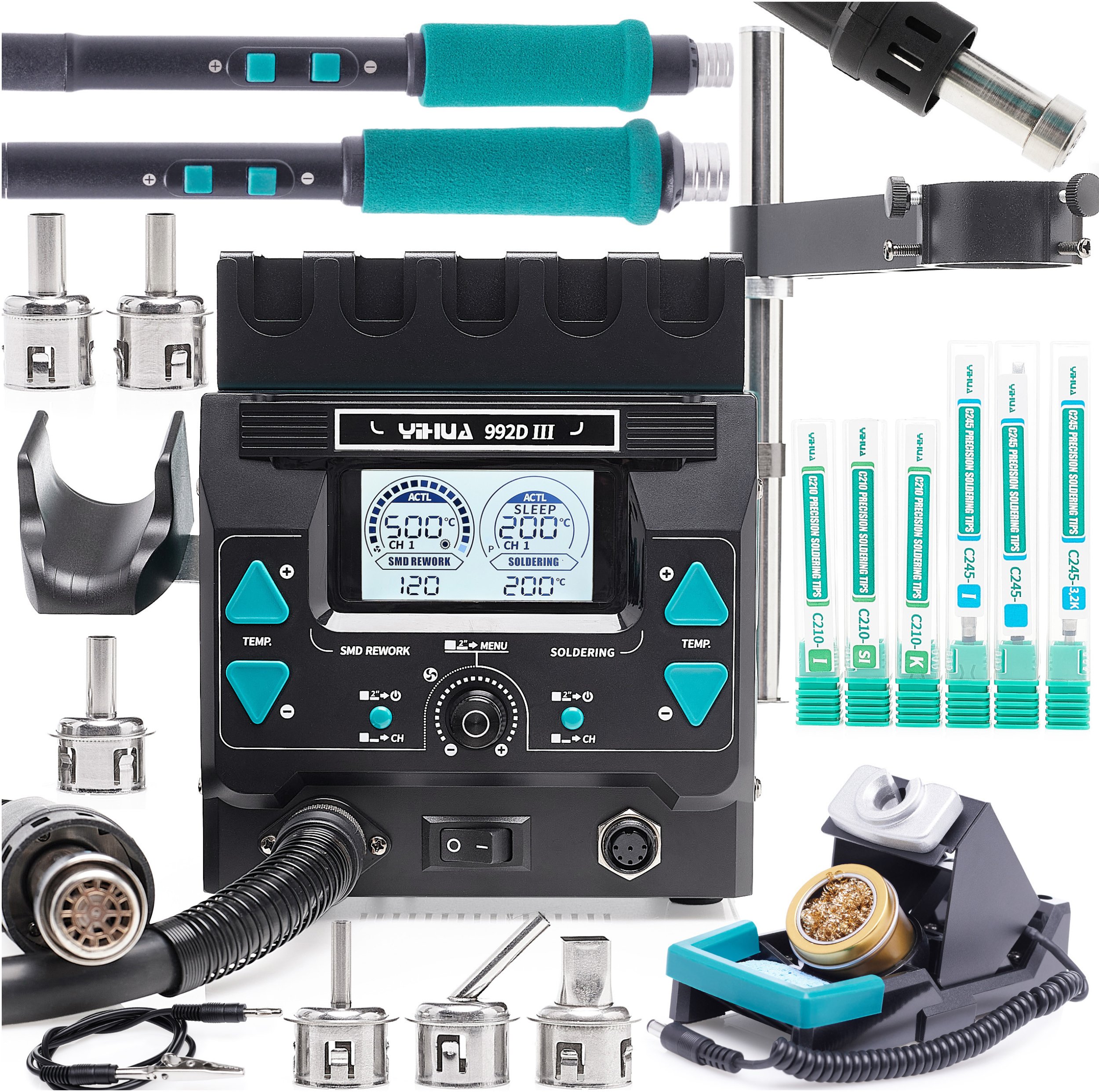 Stacja Lutownicza Hot Air Spawarka Plastiku Yihua 992D-III Uchwyt na Kolbę