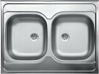 Zlewozmywak SK6_320T / KUCHINOX / ZLEW / 60 STALOWY NAKŁADANY 80X60 2KOM LEN + SYFON (OKS_B14K) /