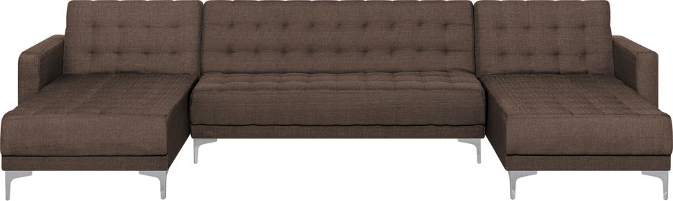 Beliani Narożnik rozkładany 5-osobowy brązowy ABERDEEN