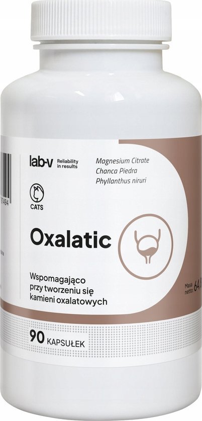 Lab-V LAB-V Oxalatic Wsparcie dla kotów przy tworzeniu się kamieni oksalatowych 90 kapsułek