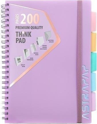 Kołozeszyt A4/200K PP Pastel ASTRA