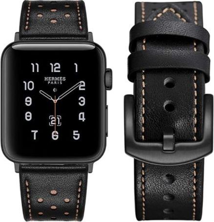 Best Accessories PASEK SKÓRZANY DO APPLE WATCH 1/2/3/4/5/6 38/40MM BLACK