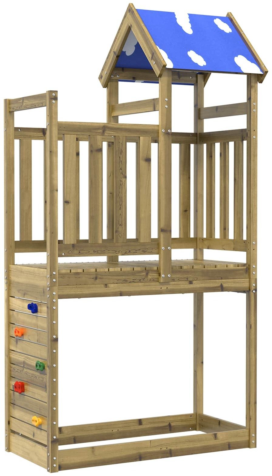 vidaXL Wieża zabaw Brązowy Drewno impregnowane lite