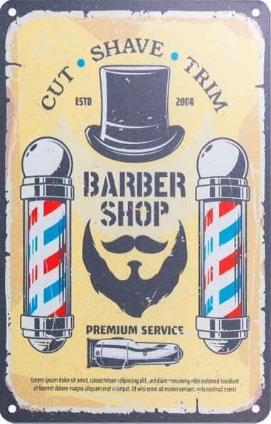 Activeshop Tablica ozdobna barber B018
