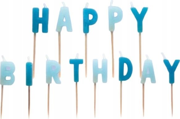 AMSCAN Świeczki urodzinowe Happy Birthday niebieskie 13 literek 551801