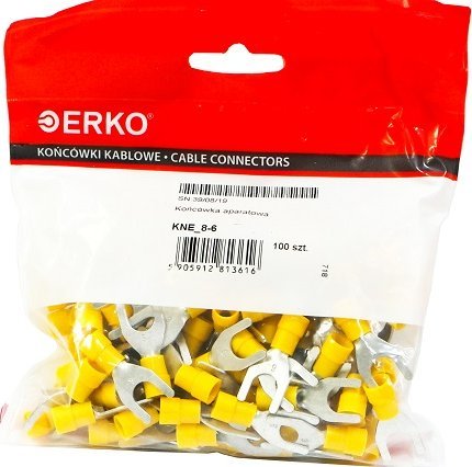 Erko Końcówka widełki izolowana KNE 6mm M8 100szt ERKO