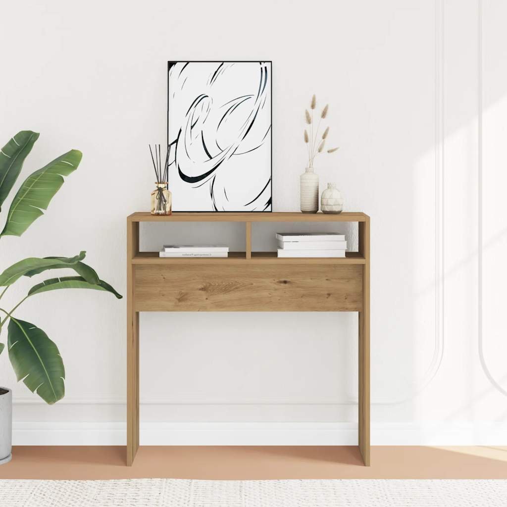 vidaXL vidaXL Stolik konsolowy, dąb artisan, 78x30x80 cm