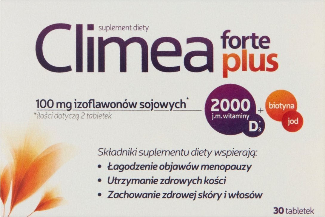 Aflofarm CLIMEA_Forte Plus suplement diety łagodzący objawy menopauzy 30 tabletek