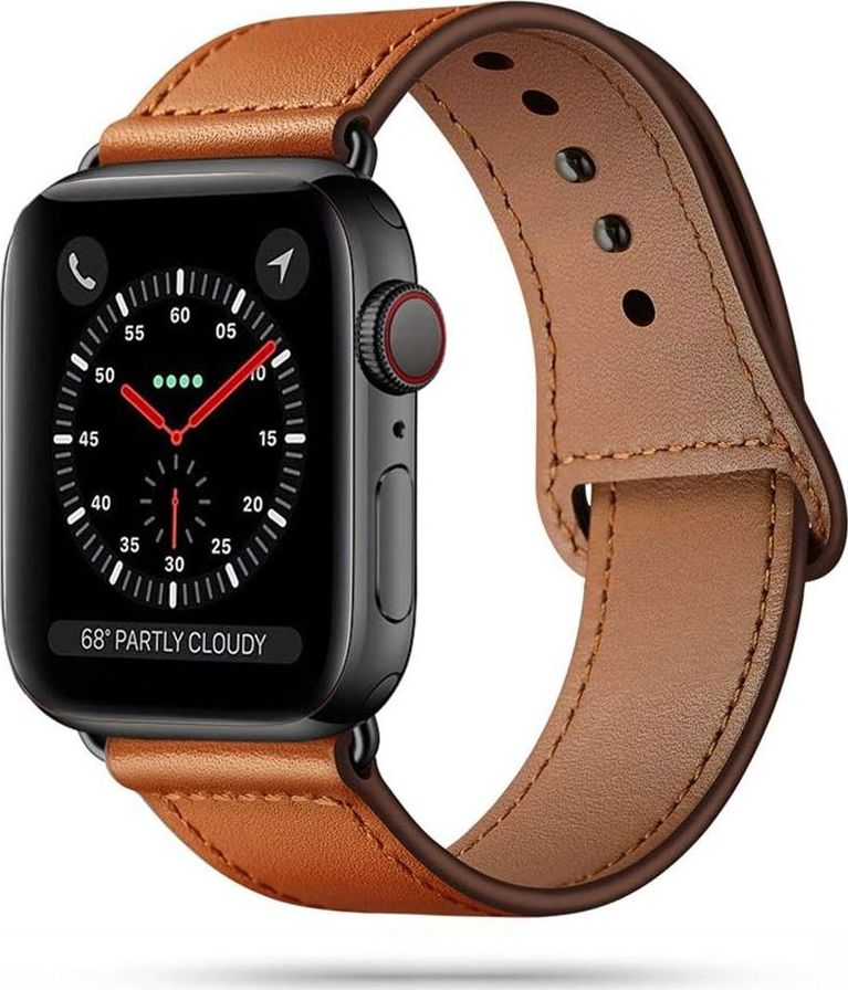 Tech-Protect Pasek Skórzany Leatherfit do Apple Watch 2 / 3 / 4 / 5 / 6 / SE (42/44mm) Brown