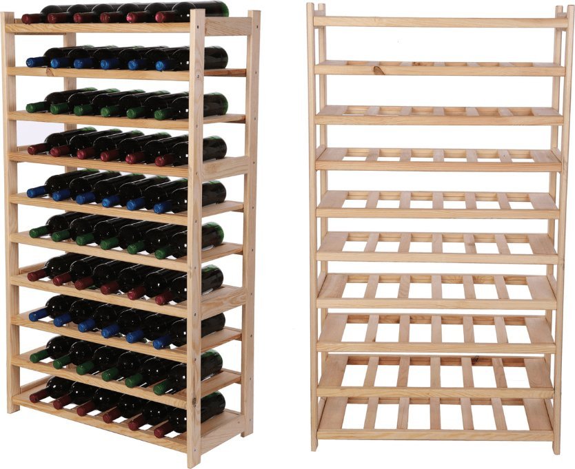 Wamar-Sosenka Regał drewniany na wino LSR 10 leżni na butelki Naturalny Półki na wino 10 szt Drewno sosnowe