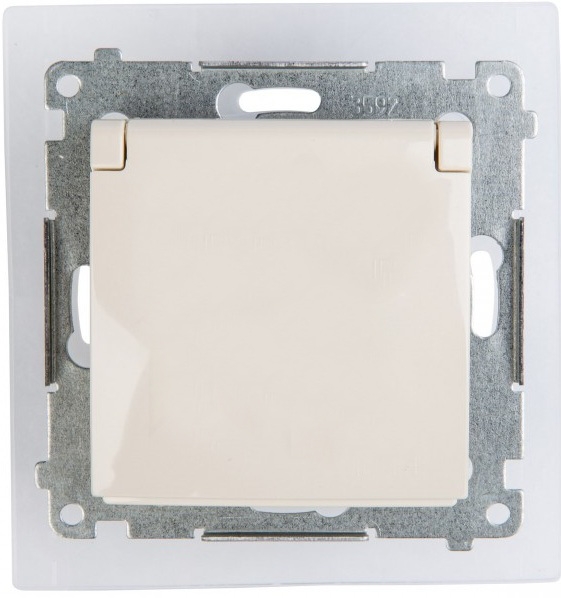 Kontakt-Simon Gniazdo SIMON54 hermetyczne 1-krotne z/u 16A IP44 beżowe - DGZ1BZ.01/41