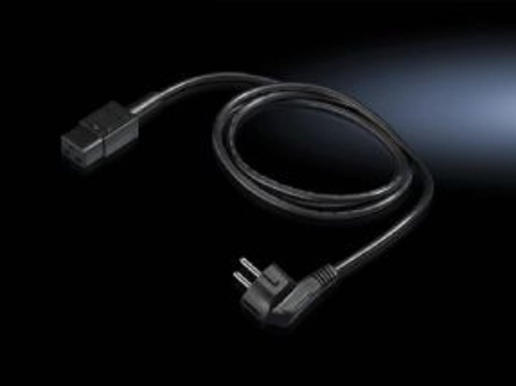 Kabel zasilający Rittal Rittal DK 7200.216 Czarny 1,8 m Wtyczka zasilająca typu F C19 panel