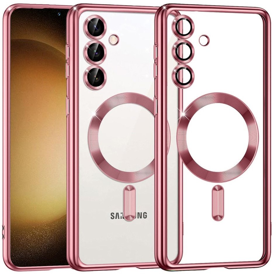 Etui Supero magnetyczne tpuplating do Galaxy S23 FE, przezroczysto-rozowe