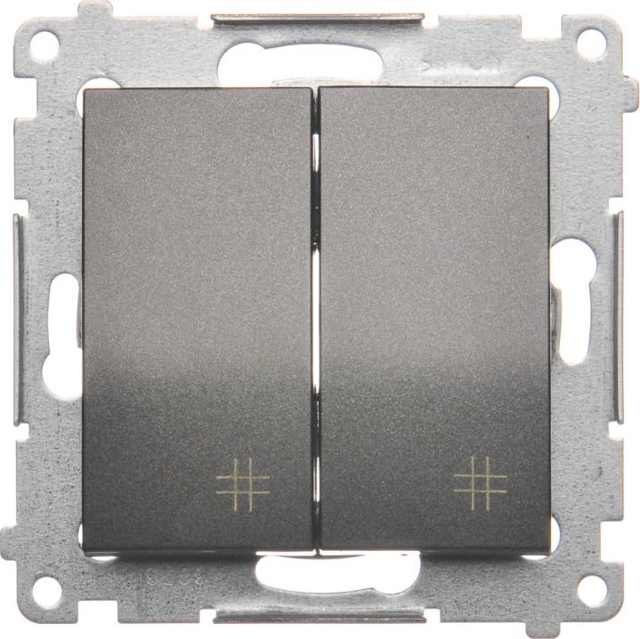 Kontakt-Simon Łącznik krzyżowy Simon 54 podwójny 10AX 250V antracyt (DW7/2.01/48)