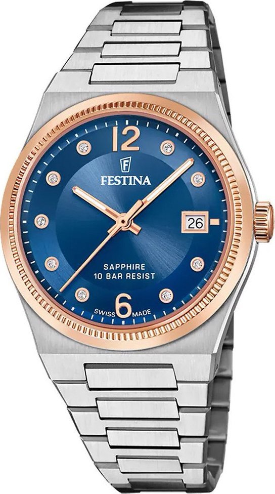 Zegarek Festina Zegarek damski Festina F20037-2 CYRKONIE srebrny