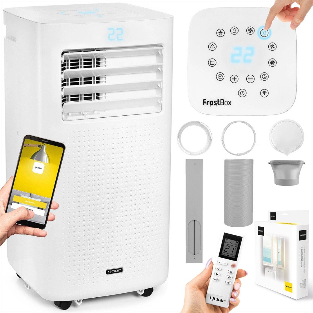 Klimatyzator Yoer 4w1 Klimatyzator PRZENOŚNY 2930W + WiFi + LED 22m - Yoer FrostBox PAC03W