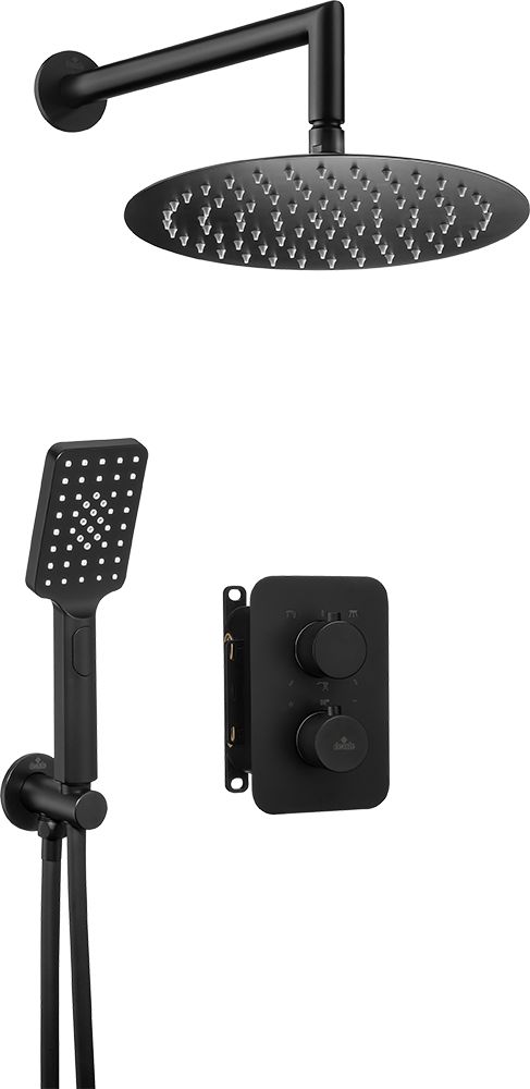 Zestaw prysznicowy Deante KOMPLET PODTYNKOWY NATRYSKOWY NERO Z BOXEM TERMOSTATYCZNYM OKRĄGŁY
