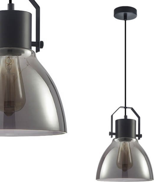 Lampa wisząca Italux Wisząca lampa industrialna Darlena zwis czarny grafitowy
