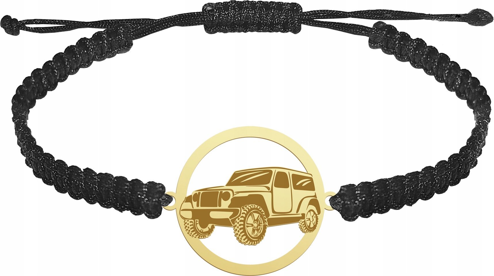 MEJK Jewellery Bransoletka Złota Jeep Makrama Prezent Biżuteria Srebro 925 GRAWER GRATIS