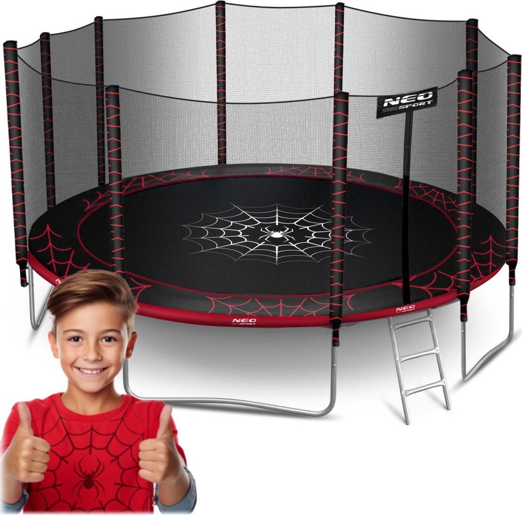 Neo-Sport Trampolina ogrodowa 15ft/465cm z siatką zewnętrzną i drabinką