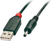 Kabel USB Lindy USB-A - DC 3.5 mm 1.5 m Czarny (70266)