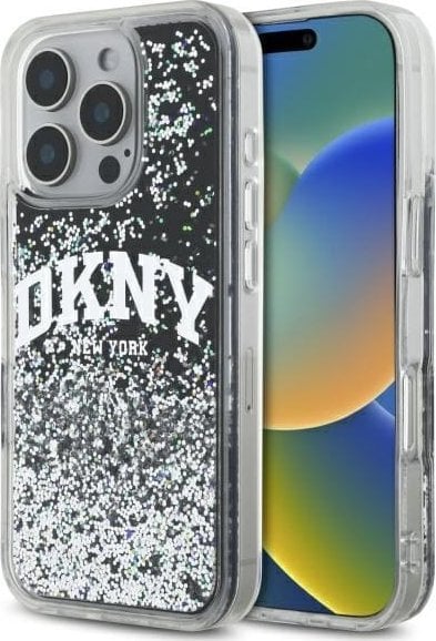 DKNY DKNY DKHCP16XLBNAEK iPhone 16 Pro Max 6.9" czarny/black hardcase Liquid Glitter Arch Logo