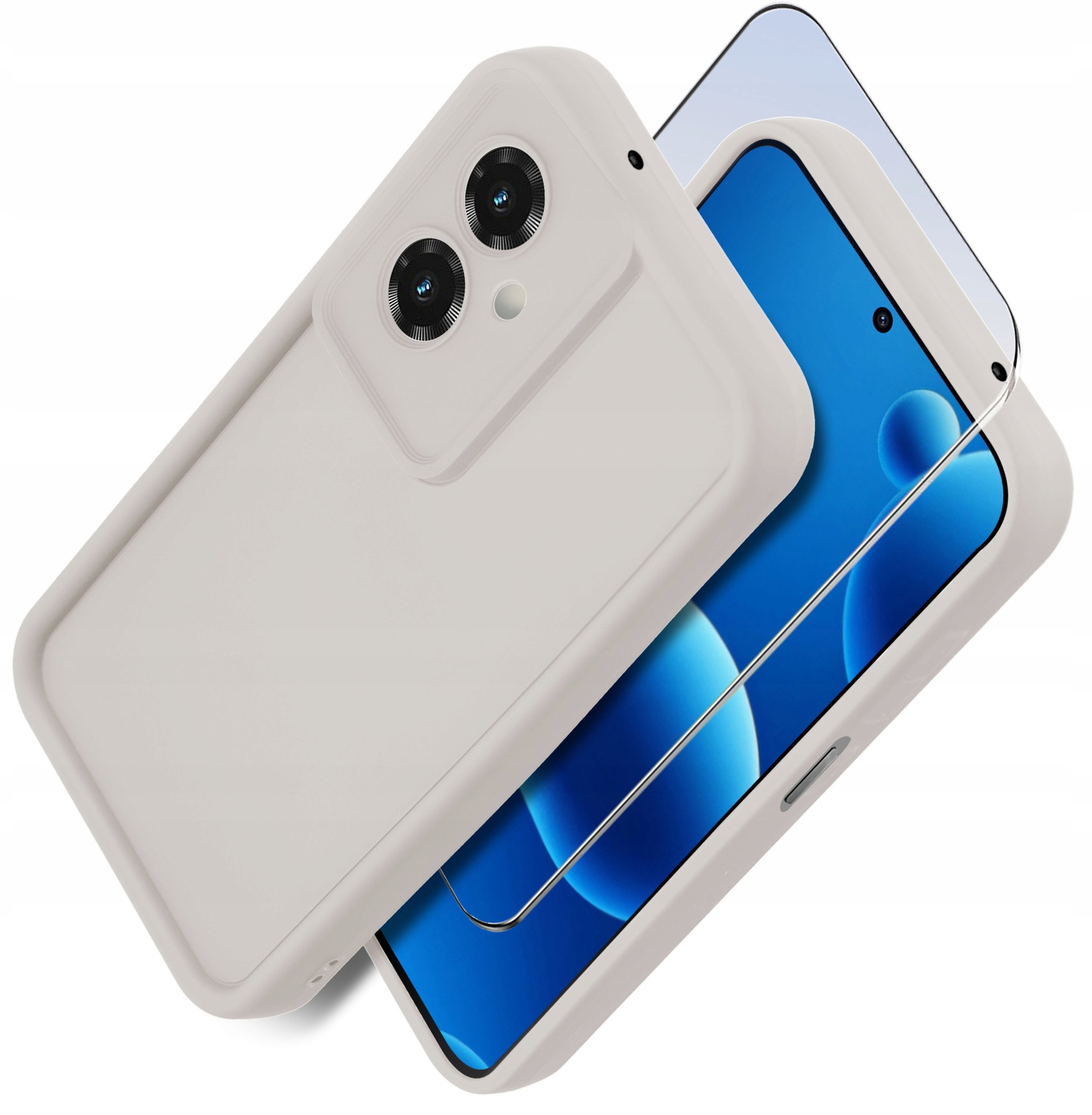 Etui do Motorola Moto G55 5G silikonowe MATOWE + Szkło ochronne na ekran 9H