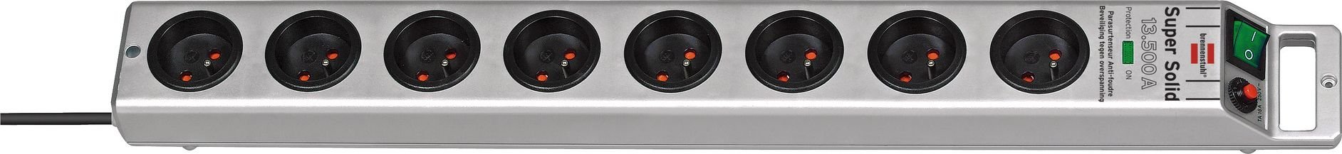 Listwa zasilająca Brennenstuhl Super-Solid-Line przeciwprzepięciowa 8 gniazd 2.5 m srebrna (1441050000)