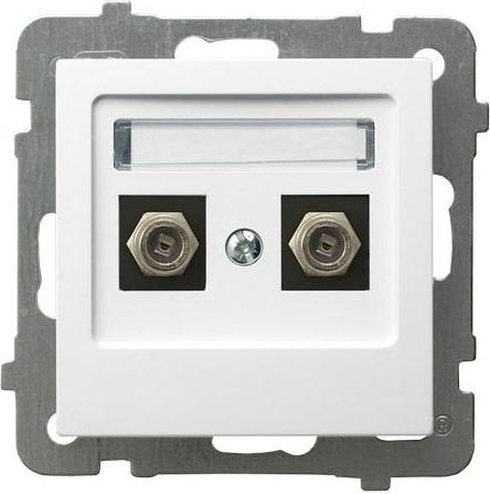 Ospel Gniazdo antenowe AS typu F podwójne biały (GPA-2GF/m/00)