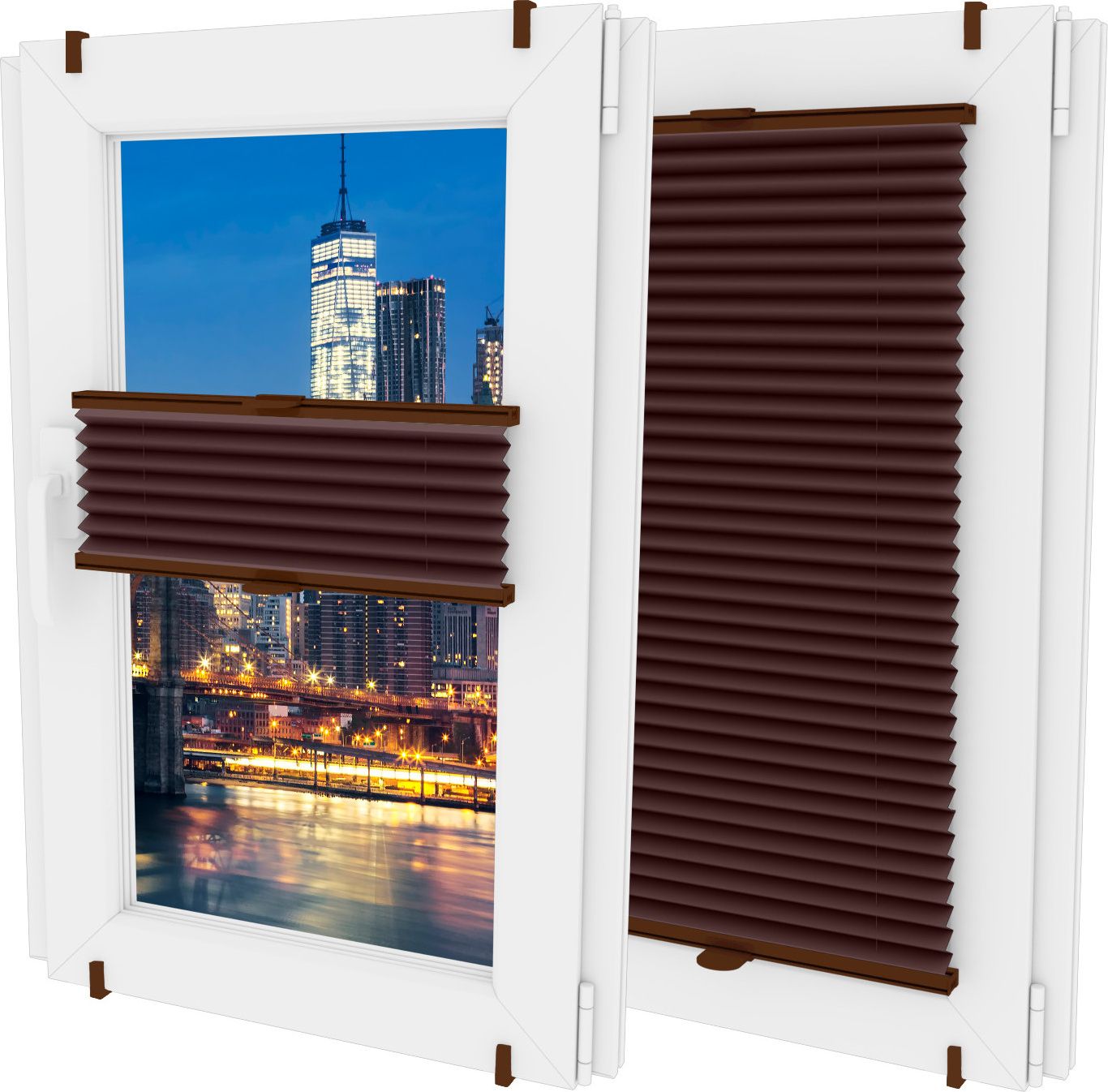 Oslonaokna 'Roleta plisowana plisa wysokość do 150cm kolor Czekoladowy'