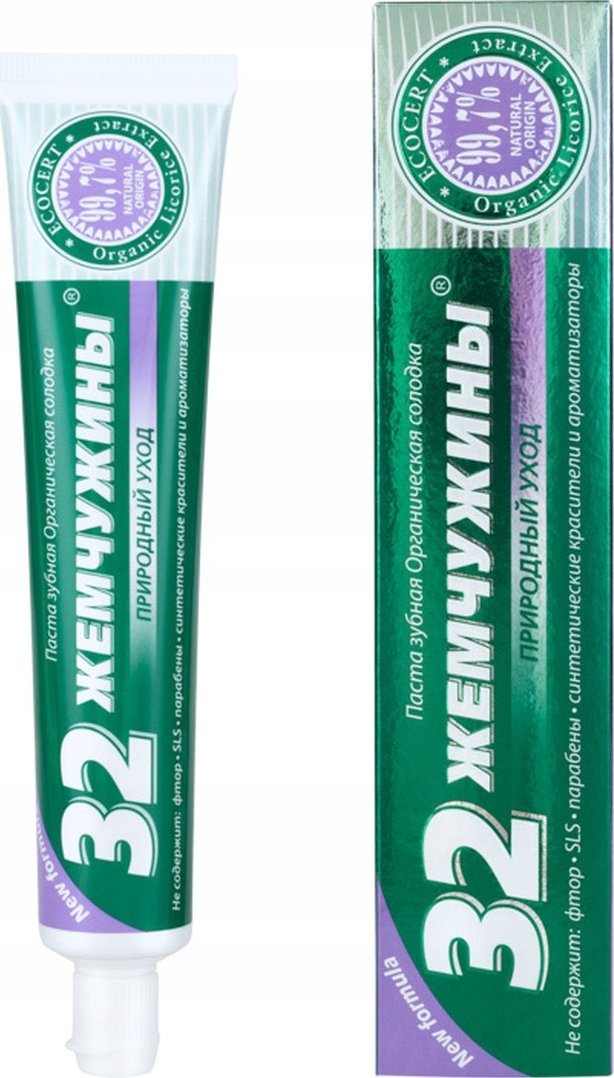 32 Pearls Ziołowa Pasta Do Zębów bez Fluoru Organiczna Lukrecja 100g