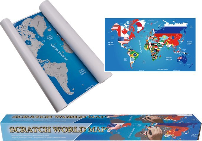 Out of the blue Mapa Świata Zdrapka - Odkryj Flagi Państw - Plakat XXL