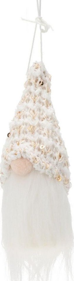 Home Styling Collection ZAWIESZKA DEKORACYJNA MIKOŁAJ 11CM CEKINY BIAŁY