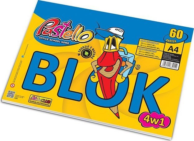 Pastello Blok 4w1 A4 60k. PASTELLO