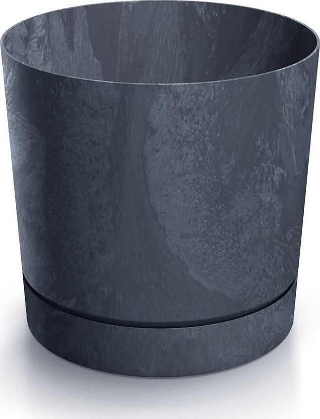 Prosperplast Doniczka okrągła Tubo Effect 150E + podstawka 1,8l