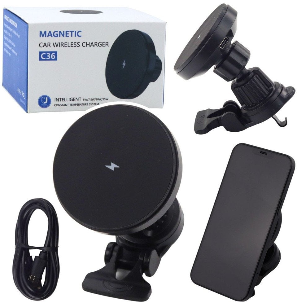 Uchwyt Samochodowy Magnetyczny Z Ładowarką Indukcyjną 15W