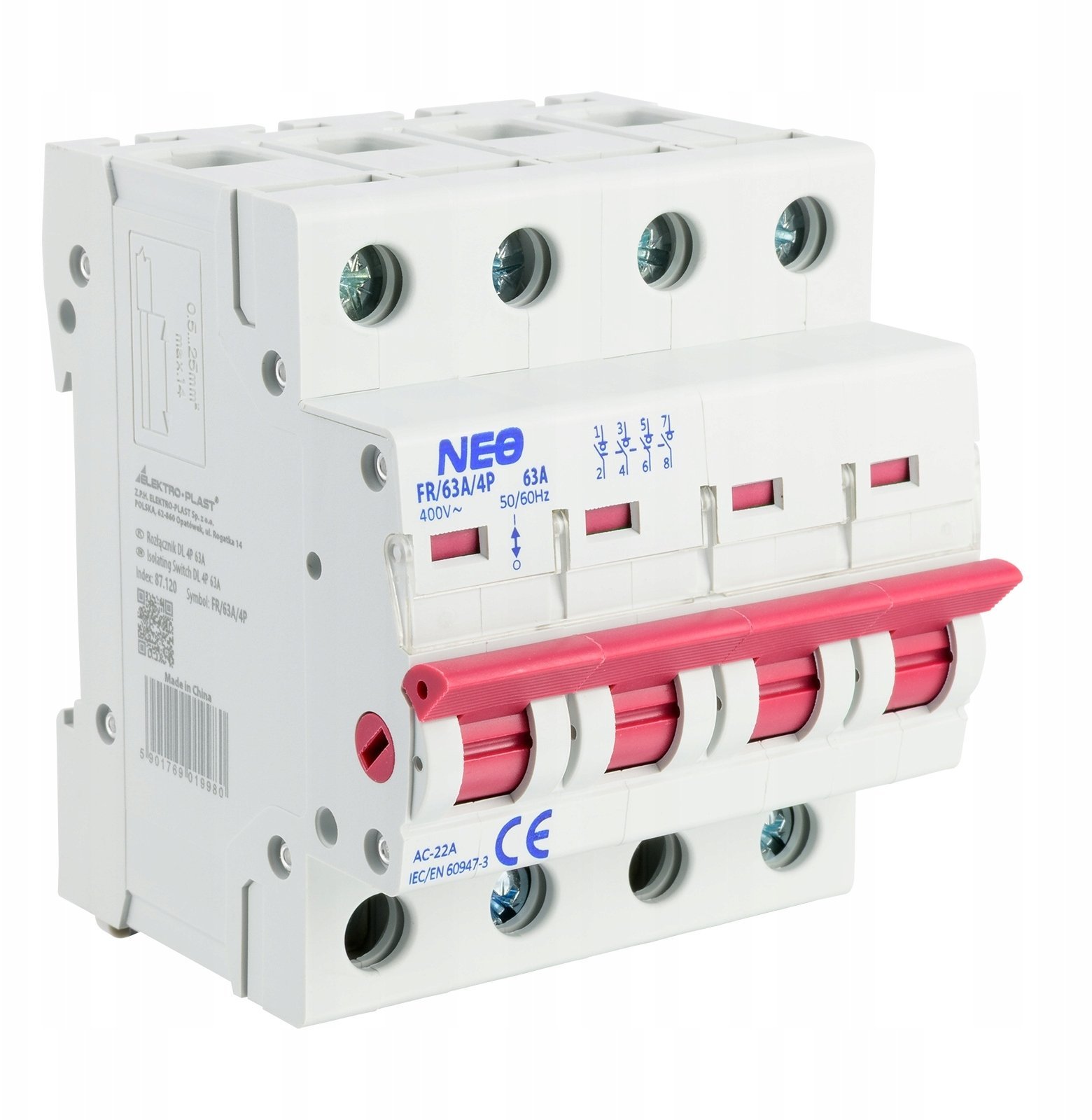 Rozłącznik Izolacyjny NEO DL 4P 63A FR/63A/4P