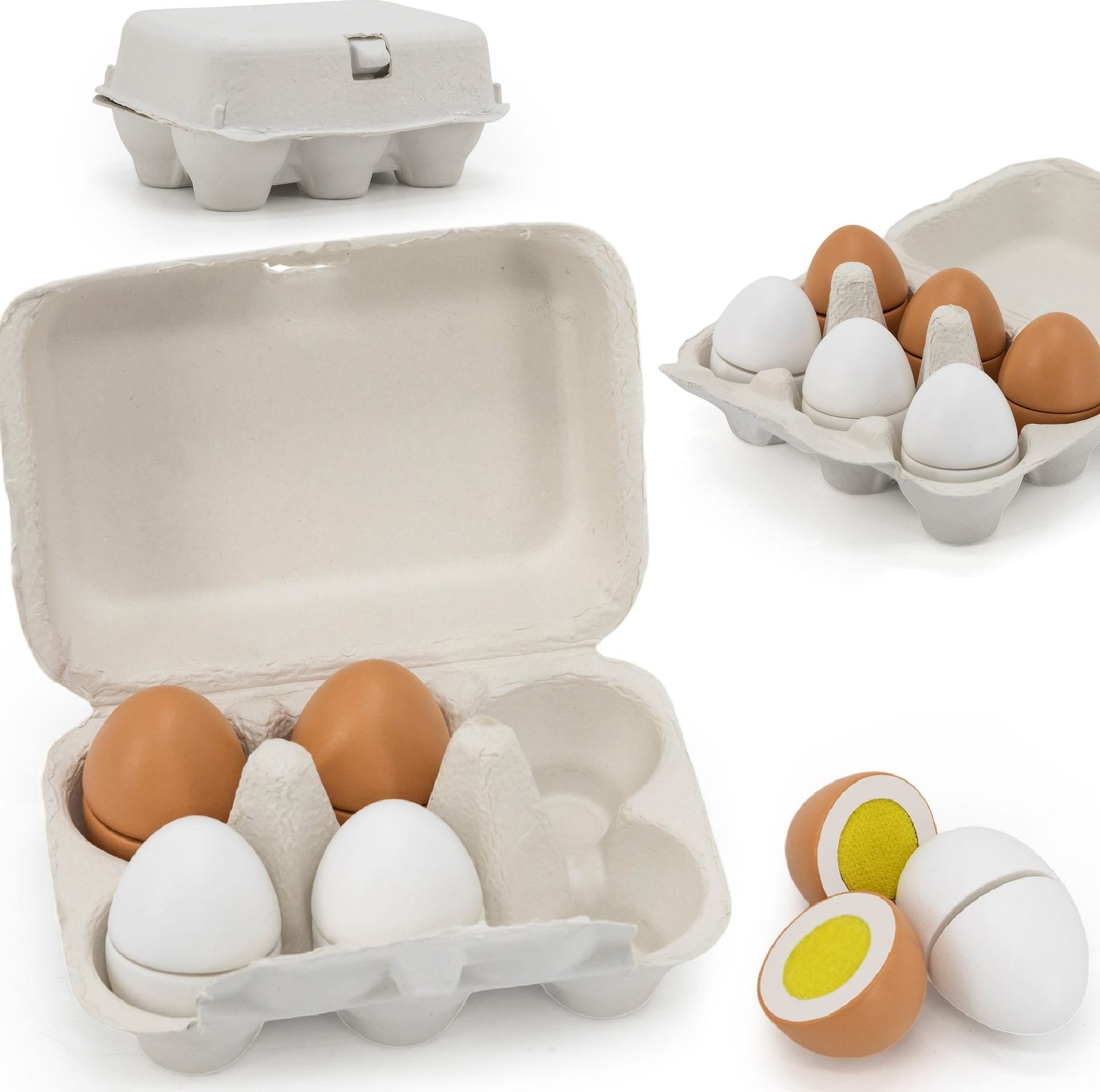 Viga Toys VIGA Drewniane Jajka Do Krojenia w Wytłoczce