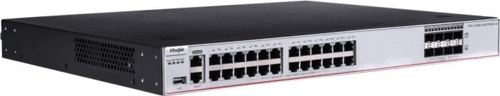 Switch RUIJIE Zarządzalny Switch | L3 | 24 porty 1Gbit + 8 portów SFP+ 10Gbit | 1 slot rozszerzeń, 3 wentylatory, 2 sloty na zasilacze (brak w zestawi