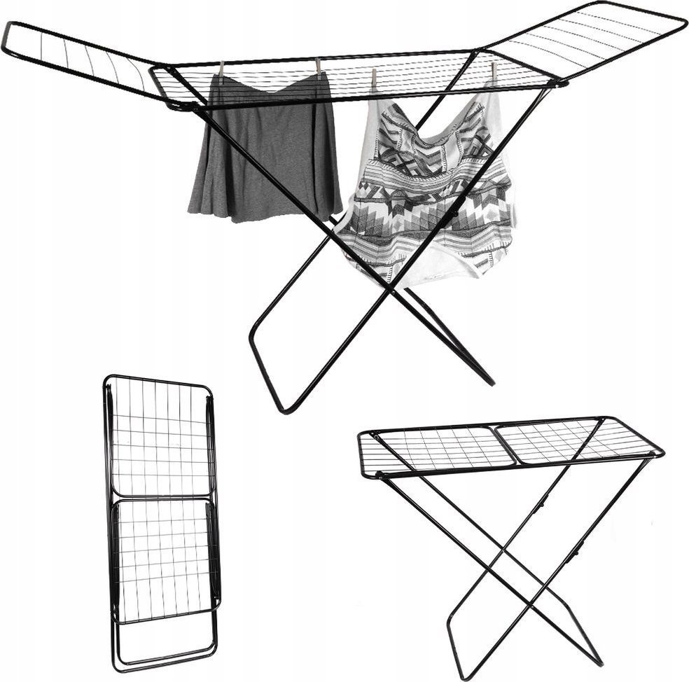 Vilde Suszarka na Pranie Ubrania Stojąca Składana Metalowa Pojemna VILDE 181 cm