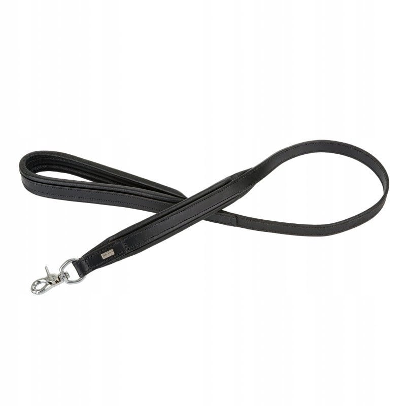 Smycz skórzana, 20 mm / 100 cm, czarny, przeszywana