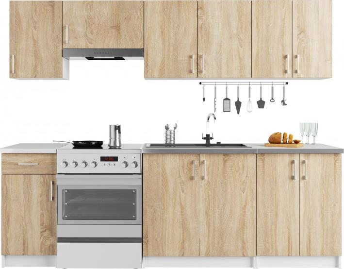 Fabryka Mebli Akord ZESTAW KUCHENY LIMA 2.4M BIAŁY/DĄB SONOMA