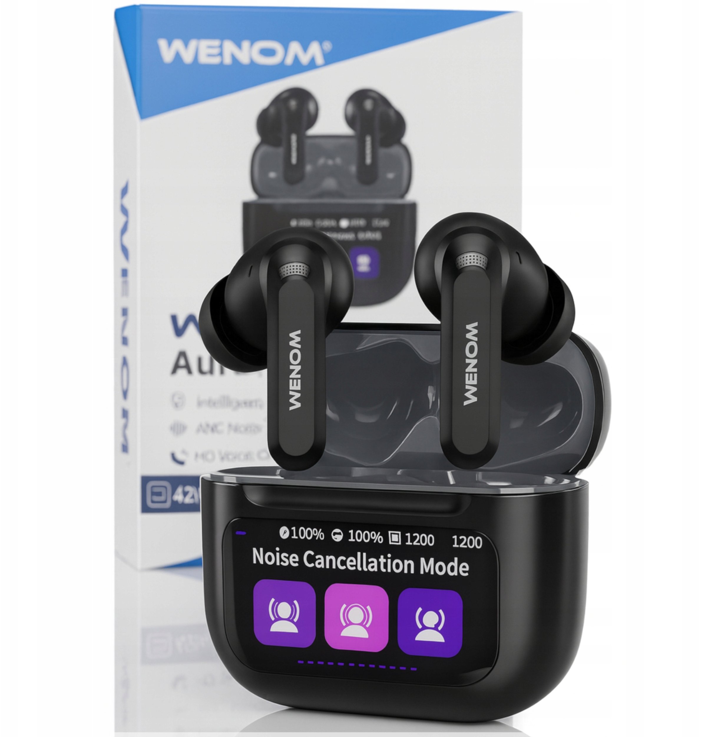 Słuchawki bezprzewodowe Sportowe Bluetooth 5.4 z ANC i etui powerbankiem PL