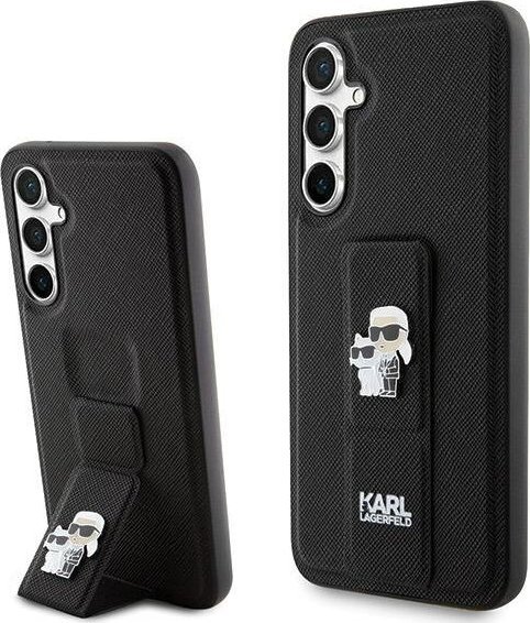 Karl Lagerfeld KLHCS23FEGSAKCPK S23 FE S711 czarny/black hardcase Gripstand Saffiano Karl&Choupette Pins NoSize