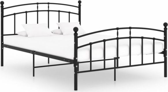 vidaXL Rama łóżka, czarna, metalowa, 200 x 200 cm