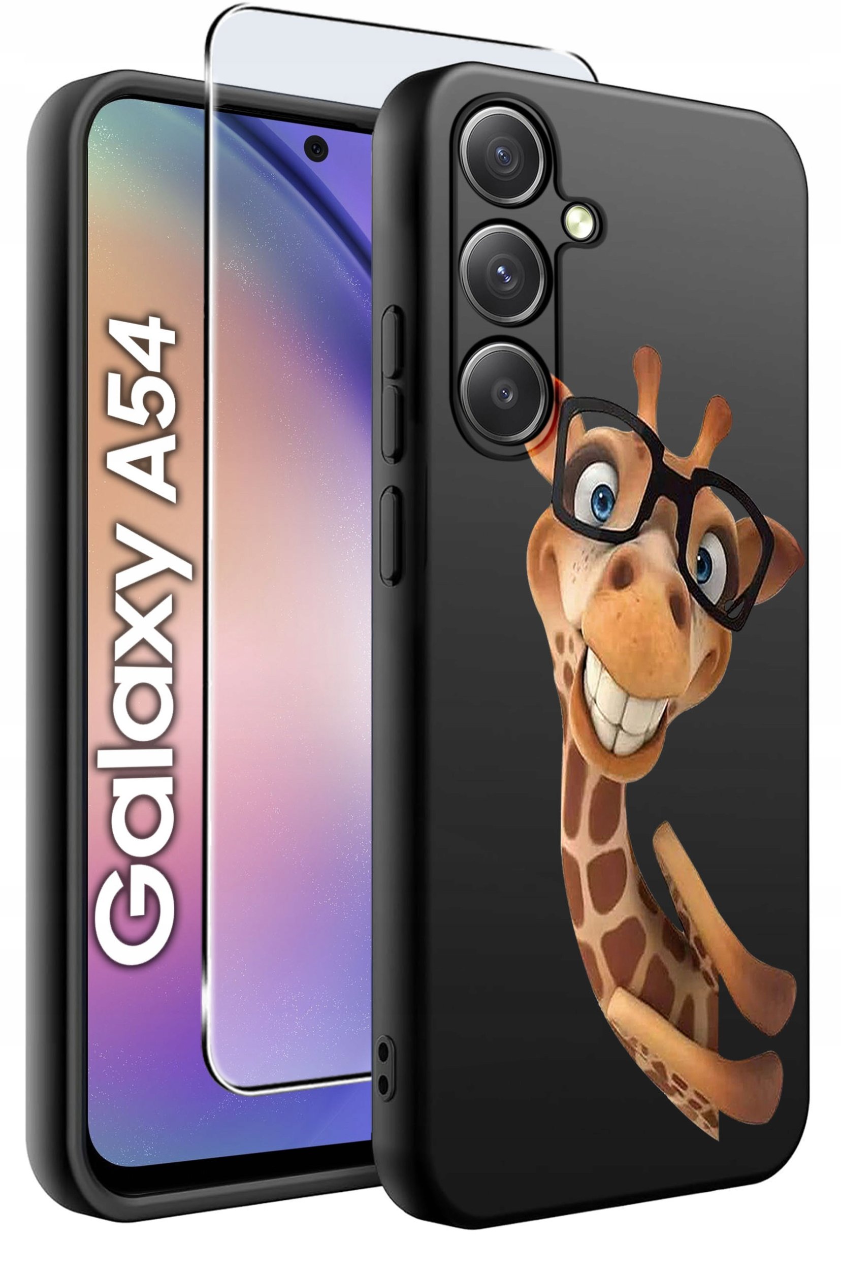 ETUI do Samsung A54 5G WZORY | SILIKONOWE MATT CASE + SZKŁO 9H